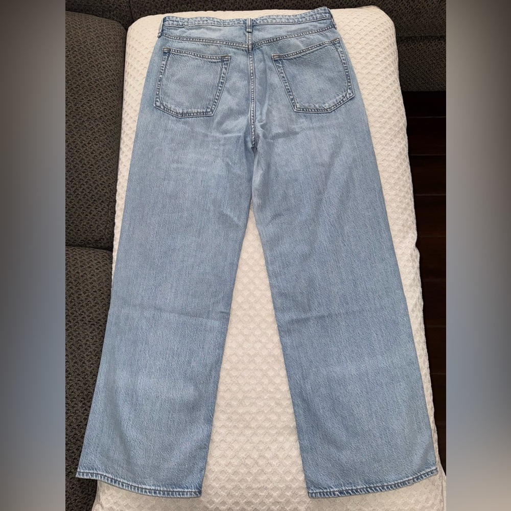 rag & bone Lori Mid Rise Wide Leg Rhinestone Denim Jean Light Wash Jewel Size 28 - Picture 6 of 14